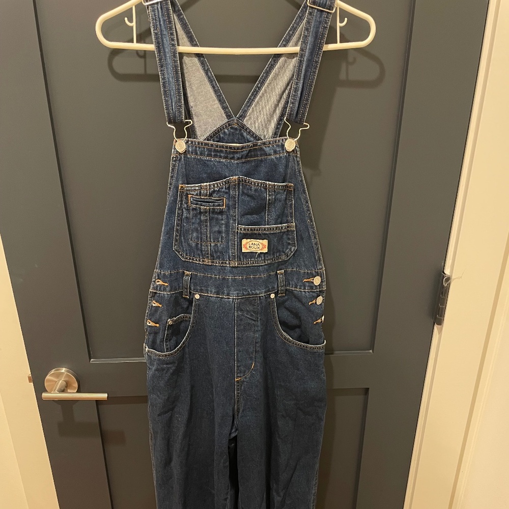Stylish wide leg denim overalls